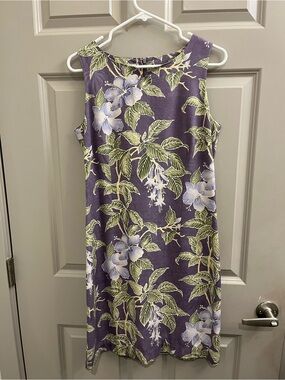 Tommy Bahama  Silk Purple Floral  Dress sz 10